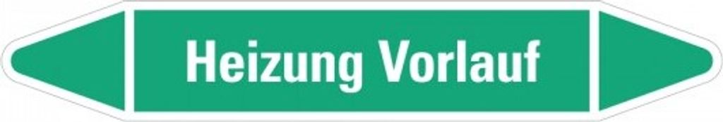 Dreifke Aufkleber I RKZ-Etikett Heizung Vorlauf, grün/weiß, für Ø 60-90mm, 3...