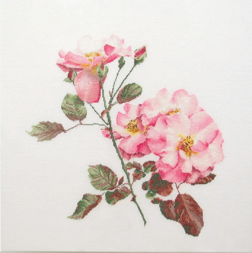 Thea Gouverneur Rosa Leersum Kit Broderie Point de Croix Compté 44x44cm