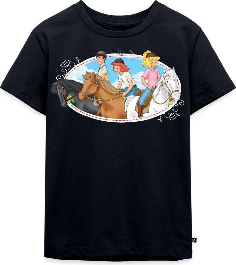Spreadshirt Bibi Und Tina Ausritt Mit Freunden Kinder Premium T-Shirt, 110/116 (4 Jahre), Navy