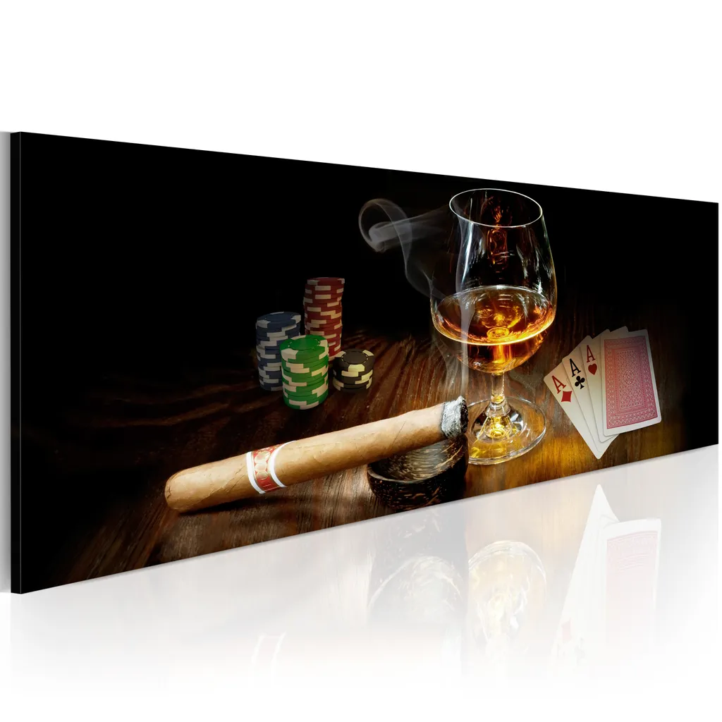 Tableau moderne panoramique Poker et Casino sur toile haute qualité