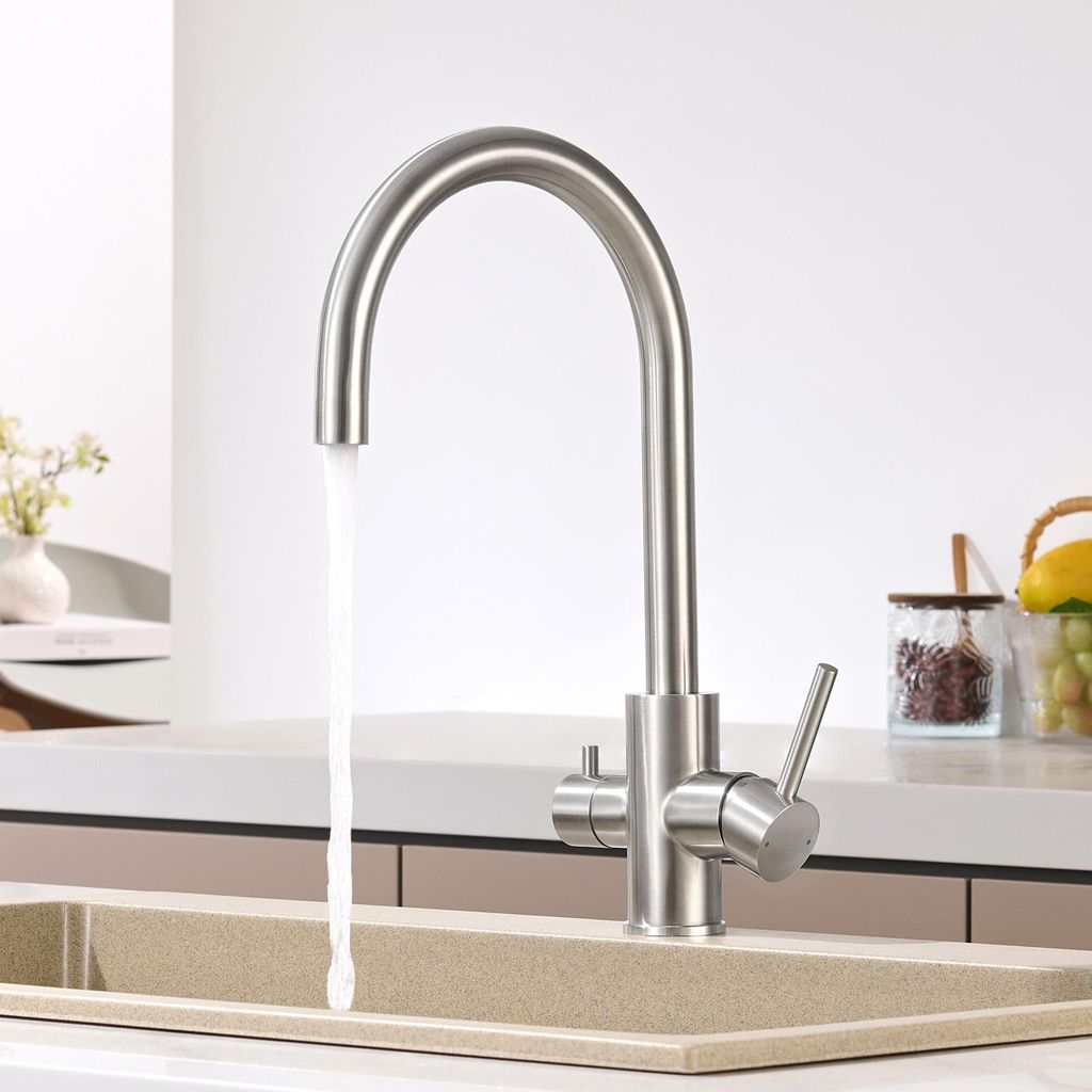 3 in 1 Filterwasserhahn Küche mit Filteranschluss, 360° Produktbild 