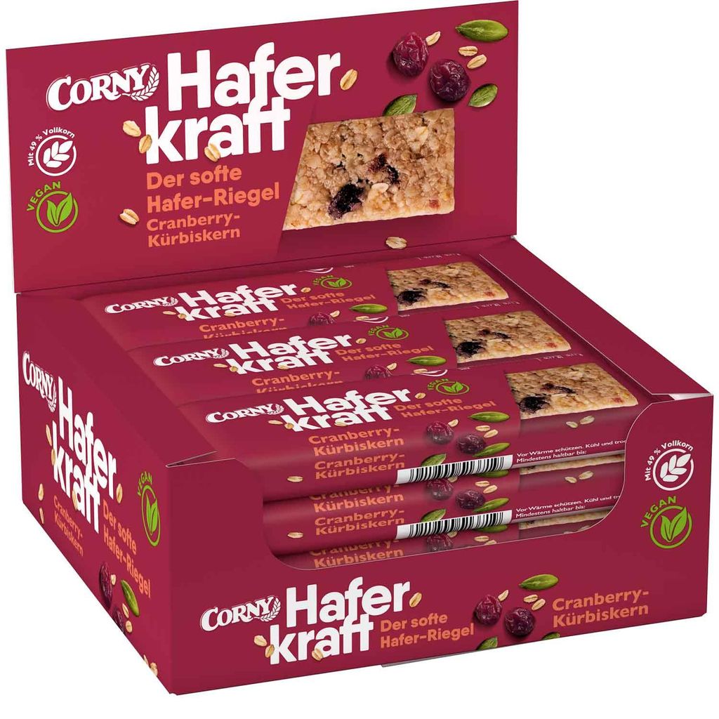 Corny Haferkraft Cranberry Kürbiskern 12x50g Produktbild 