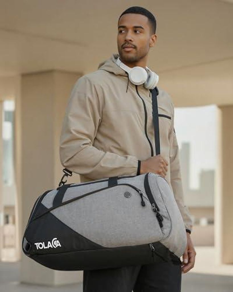 47L Sporttasche, große Sporttasche, Rucksack mit Schuhfach und Nassfach, Wochen-Reisetasche, Duffel Bag, Fitness-Trainingstasche für Herren und D...