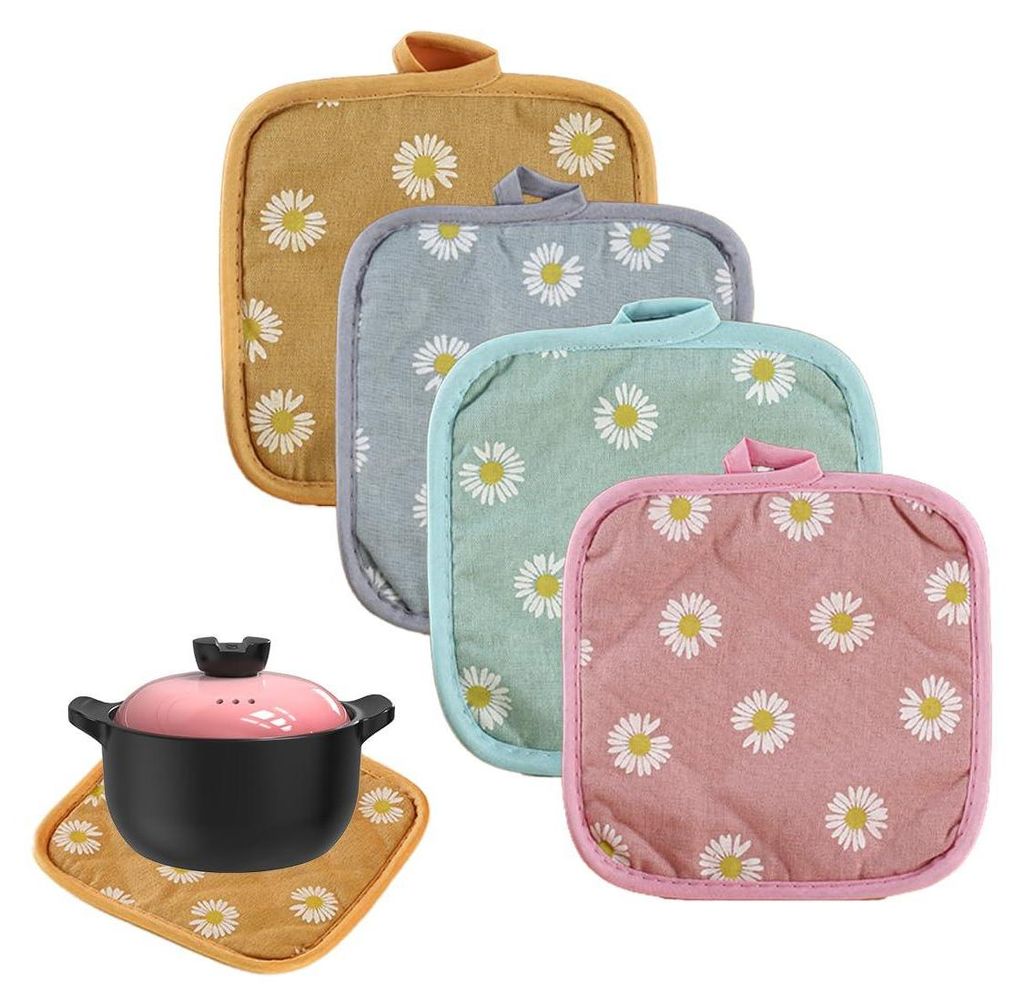 4er Set Topflappen Baumwolle, 17 * 17 cm Hitzebestaendig Produktbild 