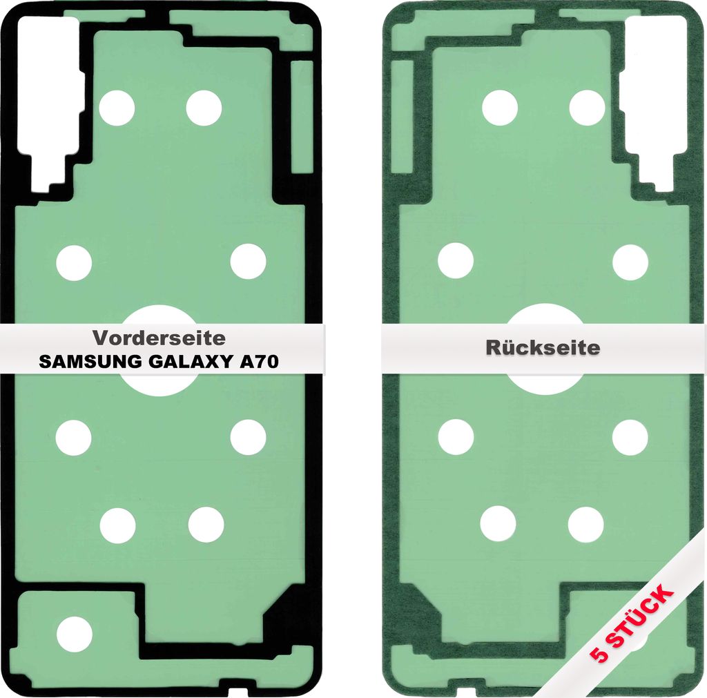 5x Samsung Galaxy A70 A705F Akkudeckel Klebefolie Kleber Produktbild 