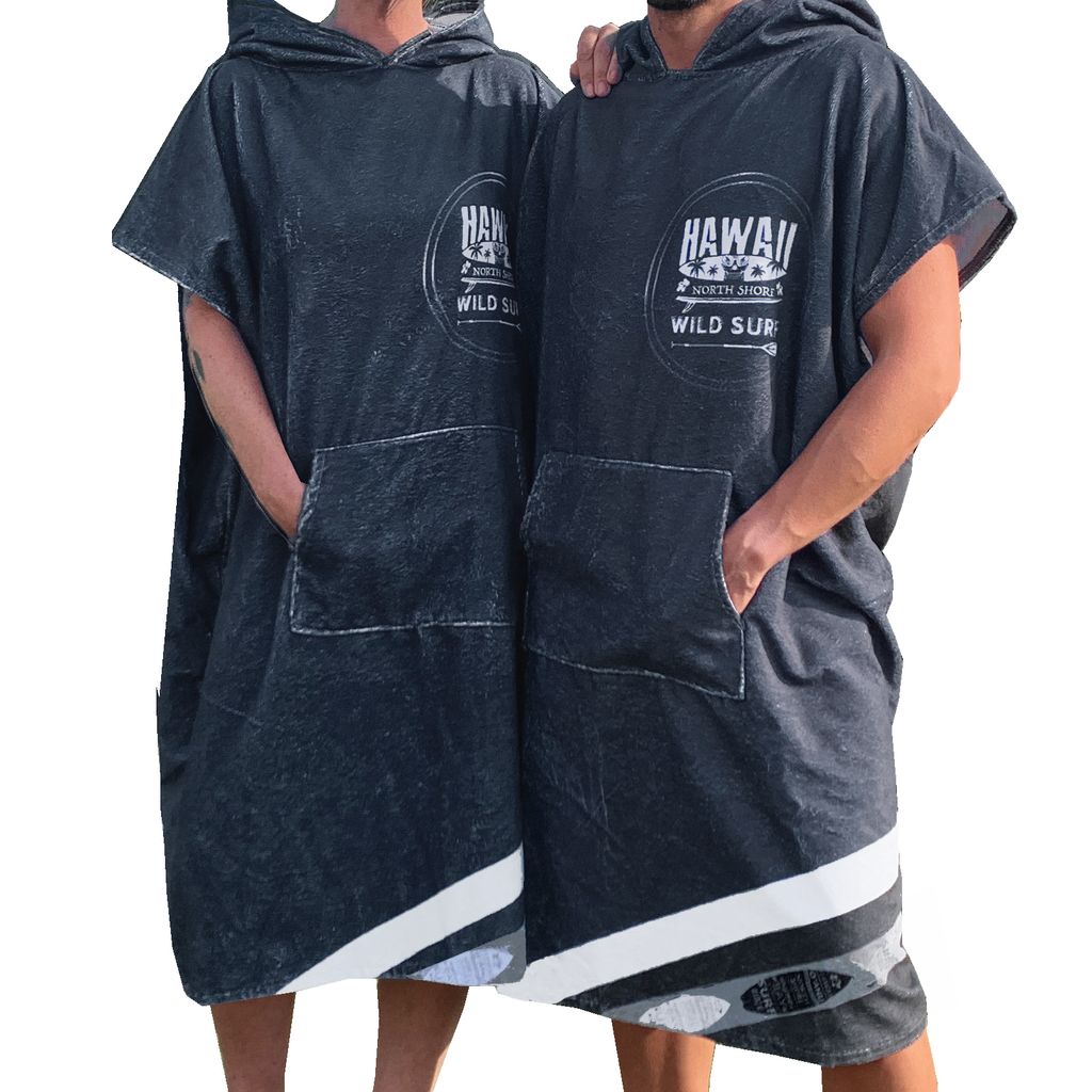 Bademantel Poncho Handtuch Herren Damen Umziehhilfe Badeponcho Surf Robe 