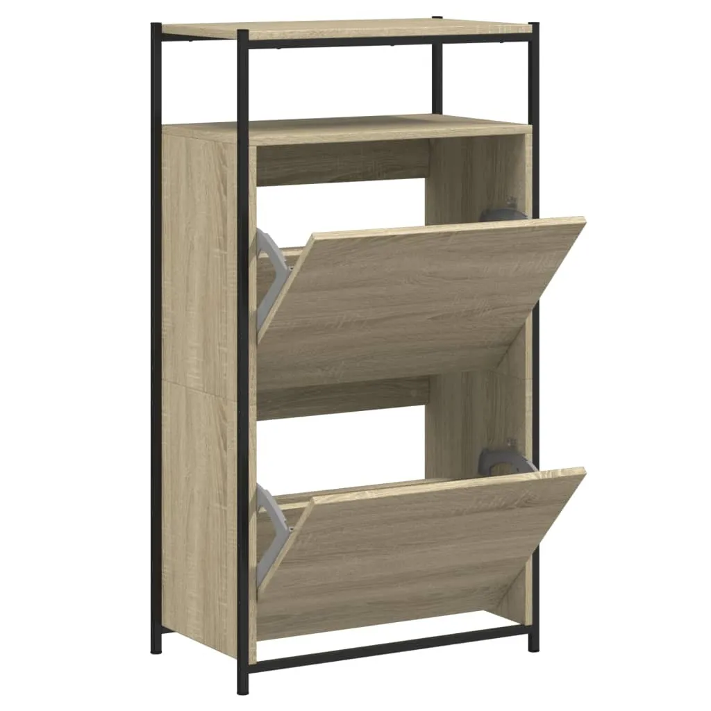 Scarpiera Economica Rovere Sonoma 60x112 | Mobiletto Ingresso Legno