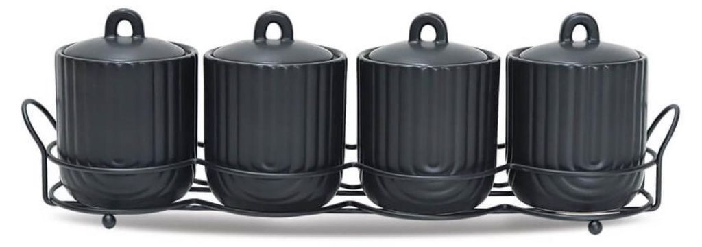 Maestro Line Work Set mit 4 Gewürzbehältern mit Ständer MR2000604CS