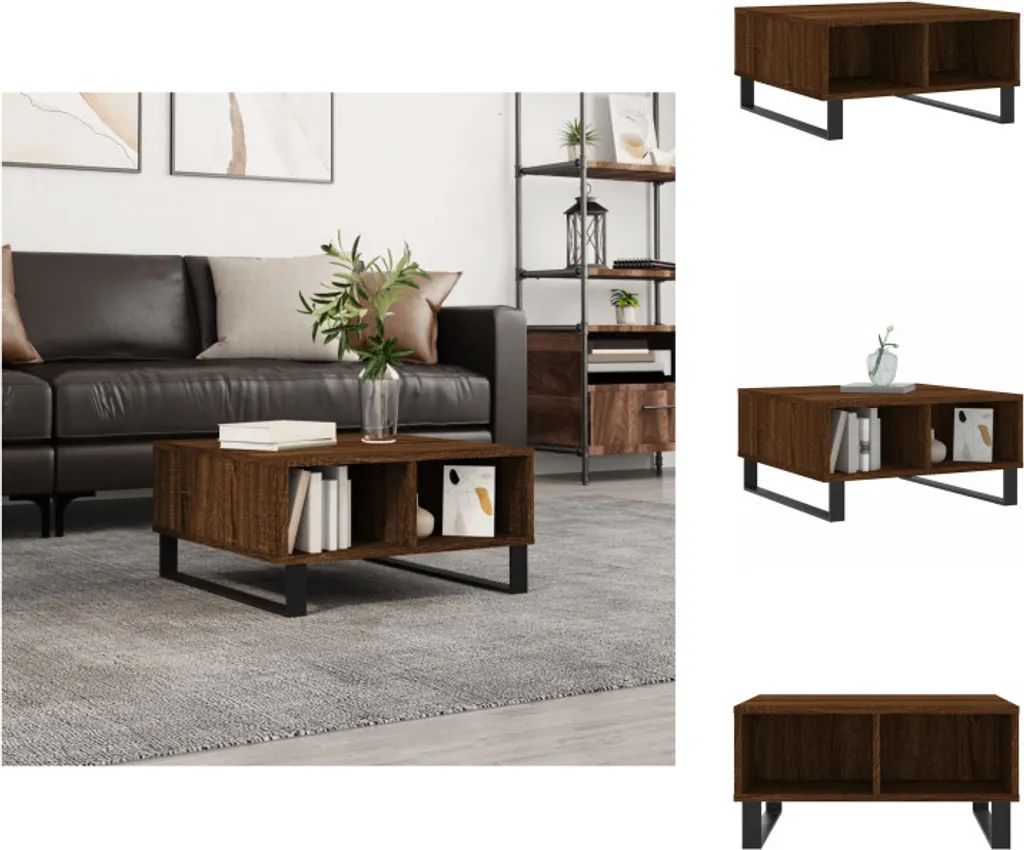 Tavolino Basso Salotto 60x60 cm Rovere Marrone | vidaXL Design Moderno