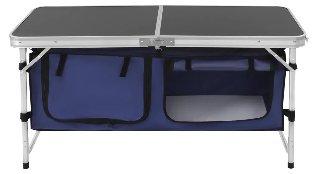 Table de camping pliable pour bivouac et réception, réglable Noir