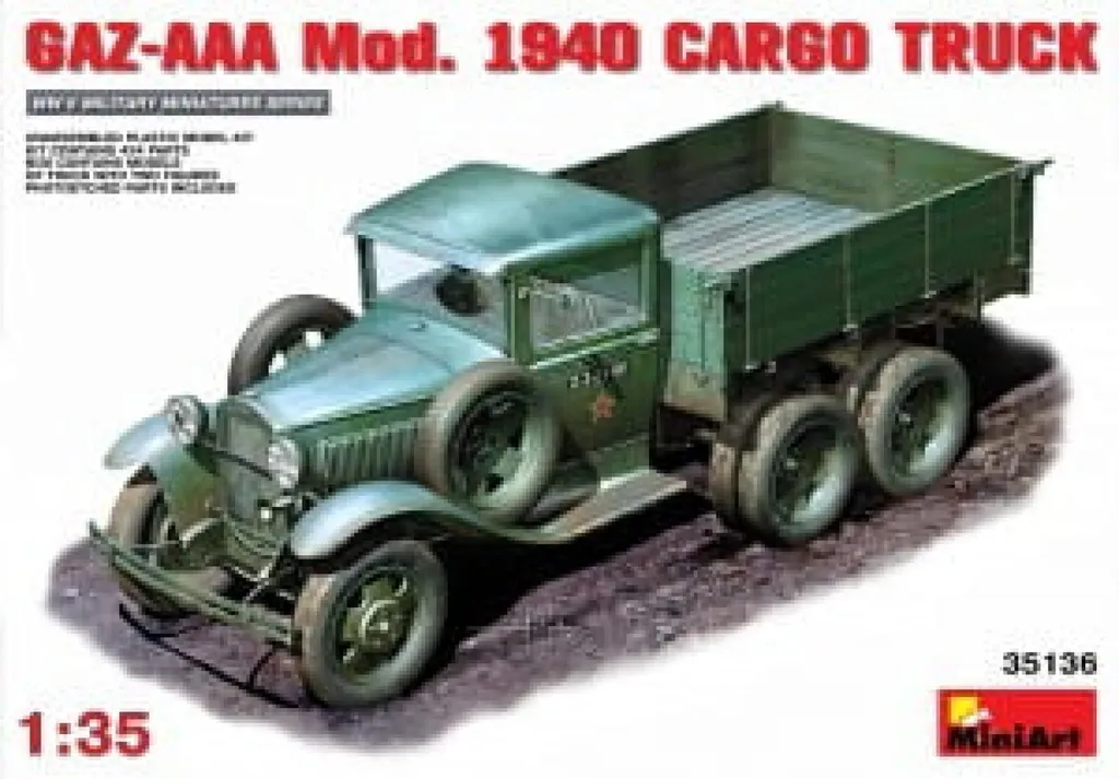 MiniArt GAZ-AAA Mod. 1940 Camion Cargo 1/35 Maquette Militaire 6465136