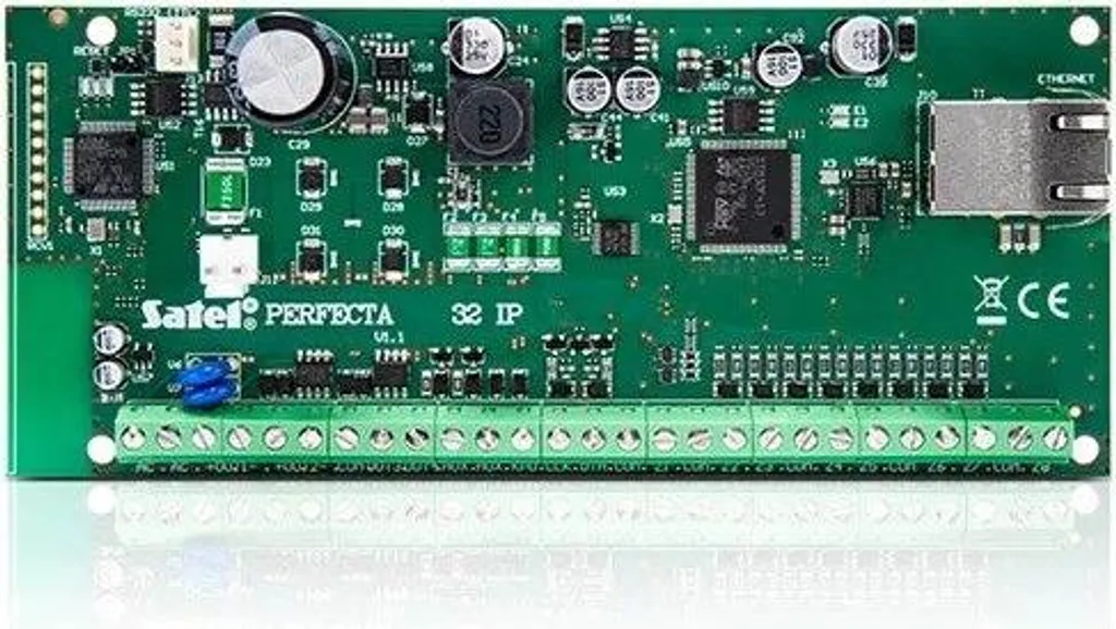 Carte mère de centrale d'alarme filaire Satel Perfecta-IP 32 réseau