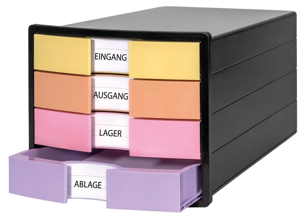 Module de rangement 4 tiroirs HAN IMPULS multicolore pour format A4 - 2