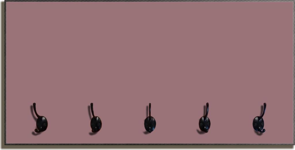 Wallario Flurgarderobe Wandgarderobe aus Holz, mit 5 Haken, Größe 80 x 40 cm, Motiv Pastellpink