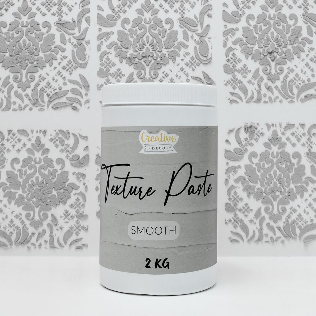 Creative Deco Strukturpaste Glatt 2 kg - Graue Spachtelmasse für Acrylmalerei