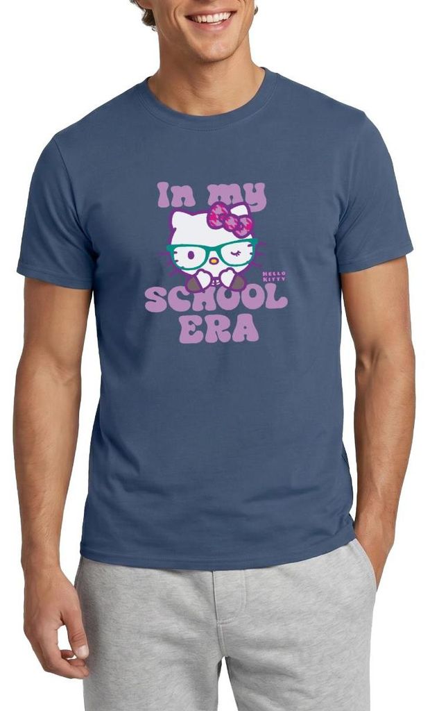 Spreadshirt Hello Kitty Schulkind In My School Era Männer T-Shirt, L, Dunkles Denimblau