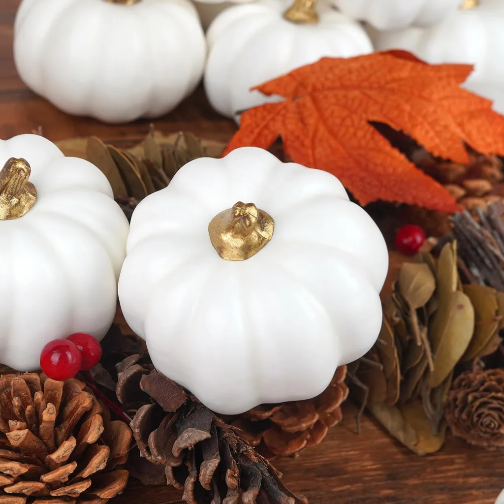 Citrouilles Décoratives de Récolte 12 Pièces pour Table de Thanksgiving