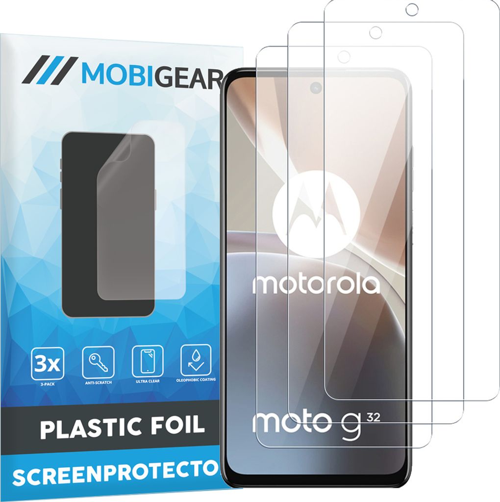 Mobigear Motorola Moto G32 Displayschutz Schutzfolie - Hüllenfreundlich (3er Pack)