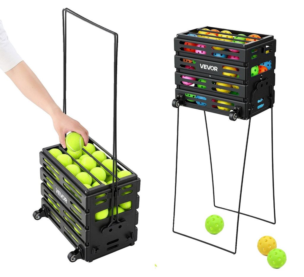 Panier à balles de tennis VEVOR avec roulettes, collecteur Image du produit 