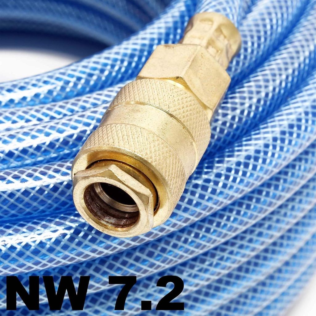 20 Meter PVC Druckluftschlauch mit Schnellkupplung | Schlauch für Kompressoren und Werkzeuge