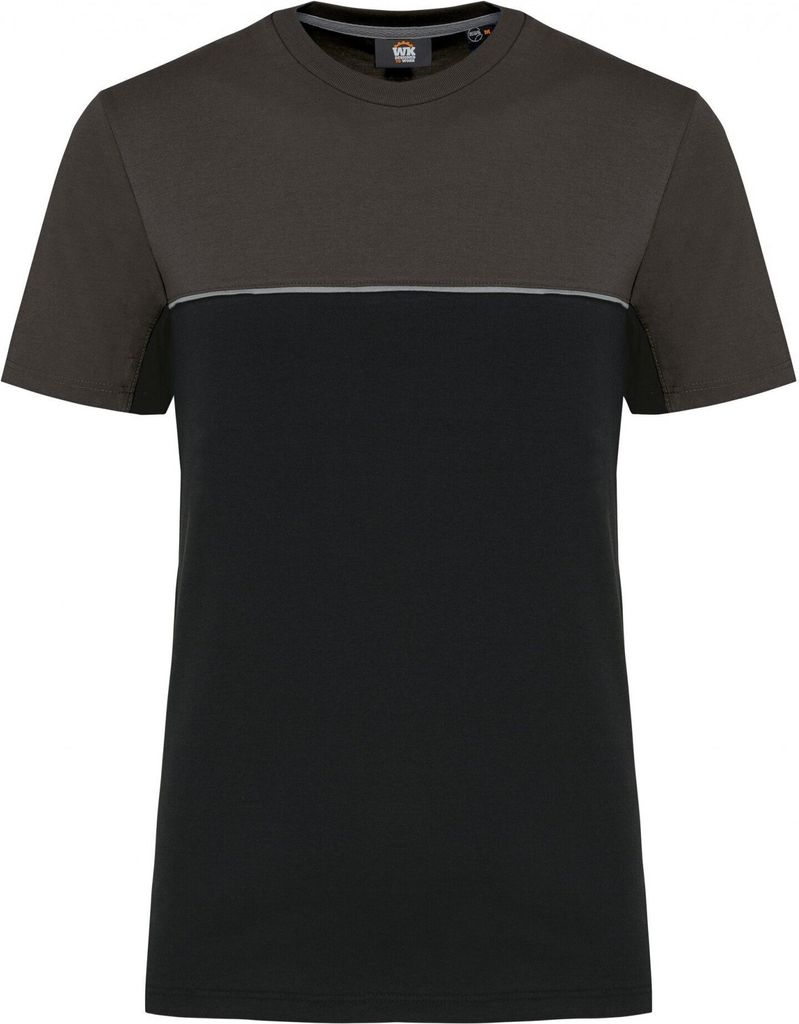 WK. Designed To Work Zweifarbiges umweltfreundliches Uni-T-Shirt mit kurzen Ärmeln