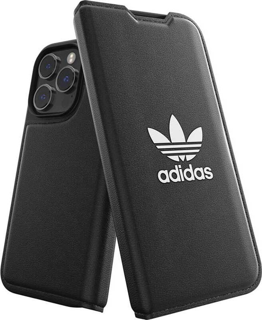 Etui Adidas Oder Booklet Fall Basic Na Iphone 14 Pro Czarno Biały/Schwarz Weiß 50182