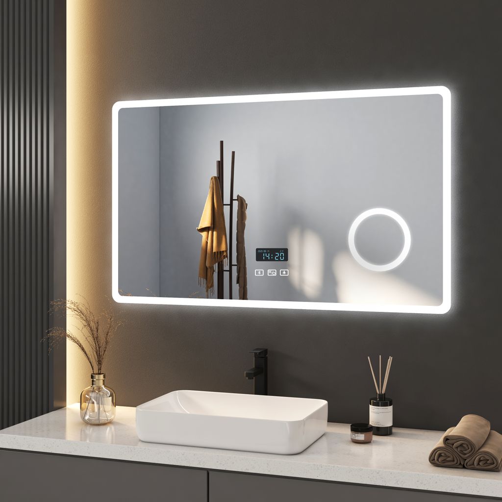 Heilmetz LED Badspiegel Wandspiegel 100 x 60 cm Bluetooth Produktbild 
