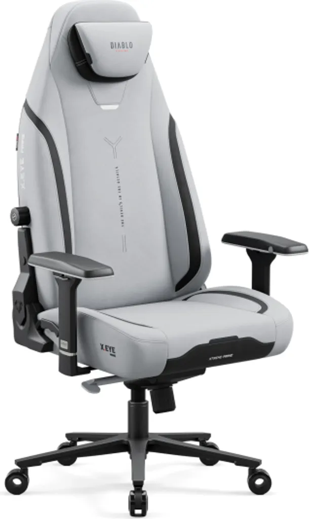 Chaise de jeu Diablo X.Eye Prime grise ventilée supportant jusqu'à 140 kg