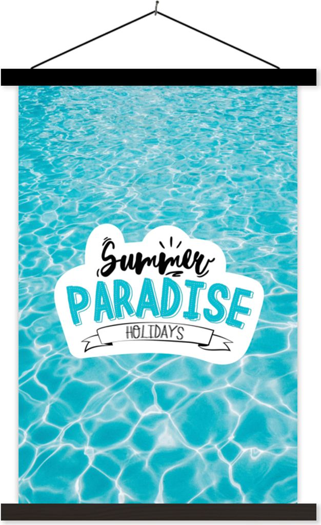 MuchoWow Textilposter Sommer - Zitat - Meer 120x180 cm mit schwarzem Rahmen - Fotos