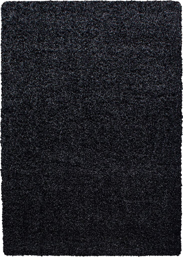 Villa Möbel Lifiva Wohnzimmer-Teppich, Hochflor-Teppich, Shaggy, Einfarbig, Farbe:Anthrazit, Grösse:240x340 cm