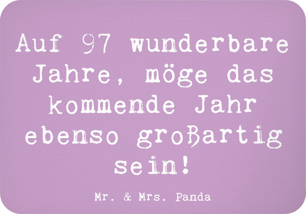 Mr. & Mrs. Panda magnet Spruch 97. Geburtstag - Lavendeltraum - Geschenk, besondere Geschenke, Alter, Geburtstagsgeschenk, herzlich gratulieren, K...