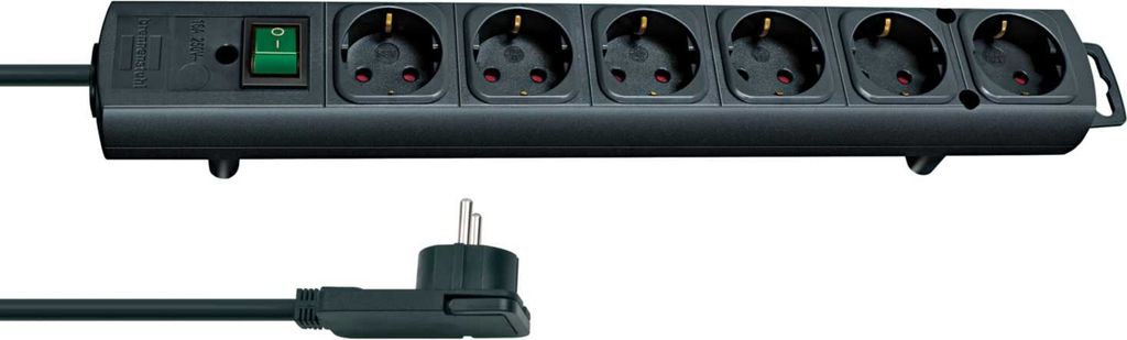 Brennenstuhl Std-Leiste 6-fach Comfort-Line schwarz 2m Produktbild 