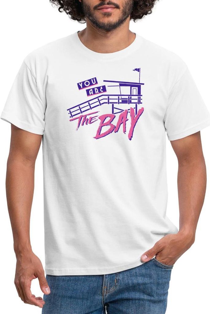 Spreadshirt Baywatch You Are The Bay Spruch Männer T-Shirt, XXL, Weiß