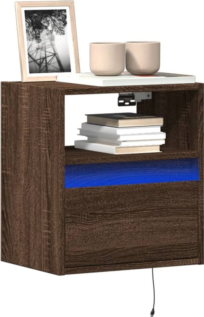 Maison Exclusive - TV-Wandschränke LED-Beleuchtung 2 Stk. Eichen-Optik 41x31x45 cm