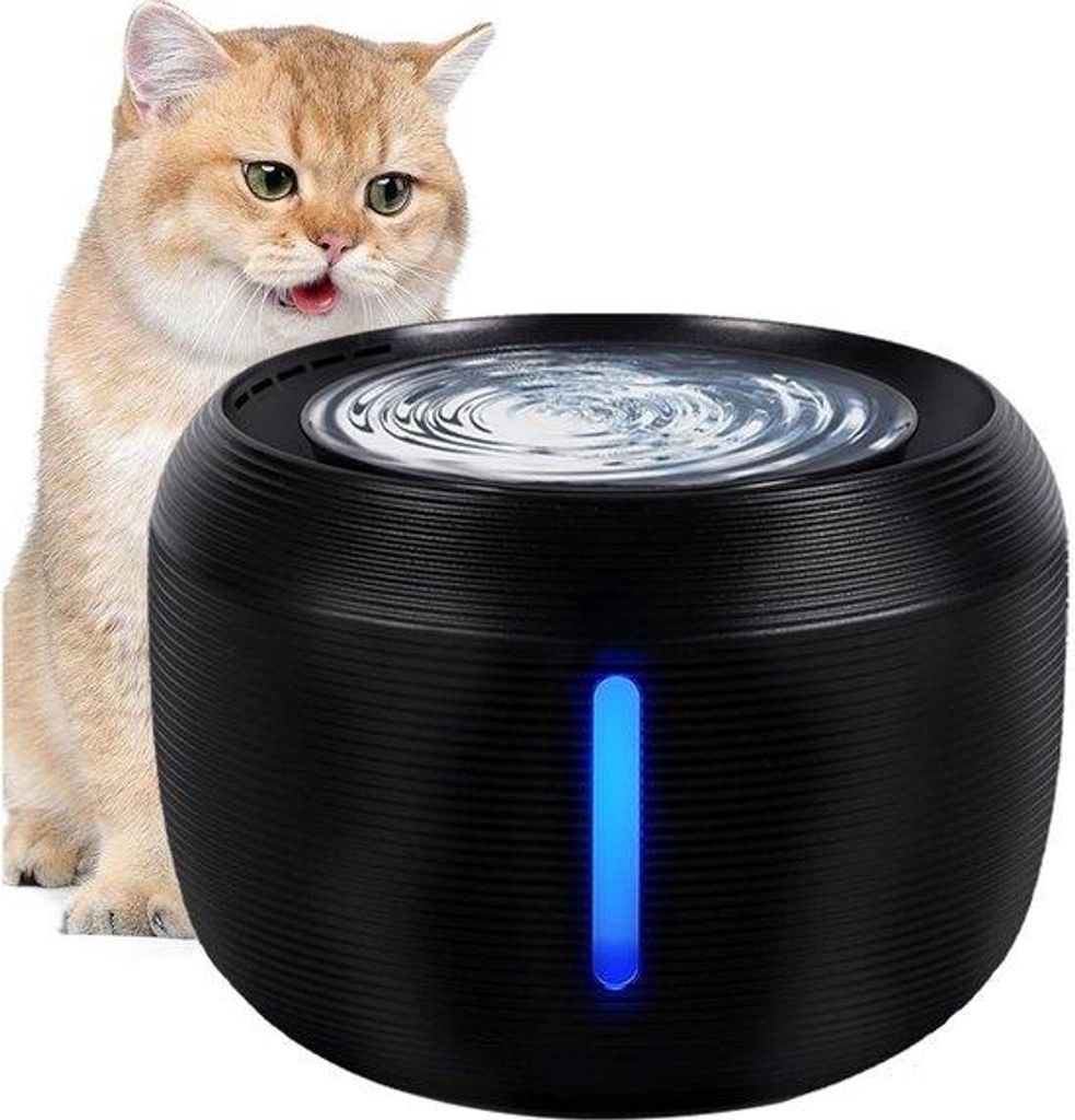 Katendrinkfontein 2,5L BPA-frei mit LED-Licht intelligente Pomp aktiver Koolfilter für Hunde