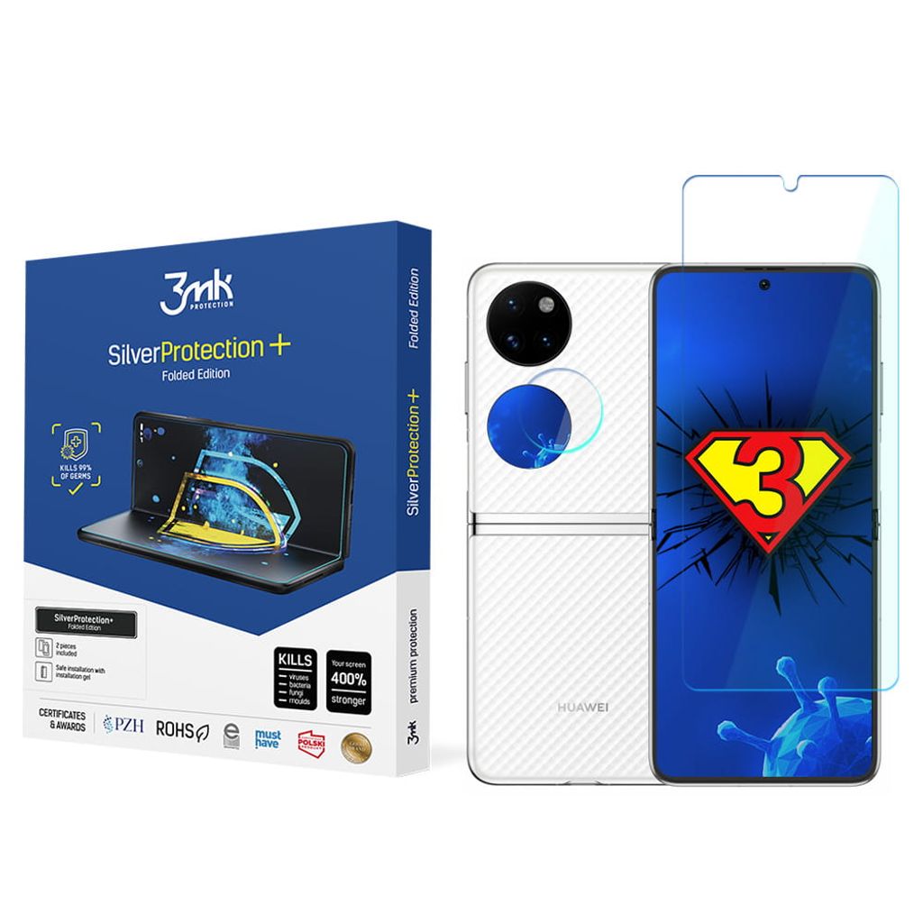 3mk Display Antimikrobielle Schutzfolie SilverProtection+ Folded Edition für Huawei P50 Pocket0