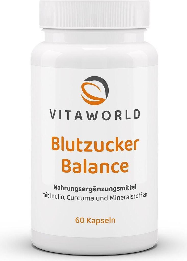 Vitaworld Blutzucker Balance | 60 Kapseln | mit Inulin, Curcuma & Chrom | vegan