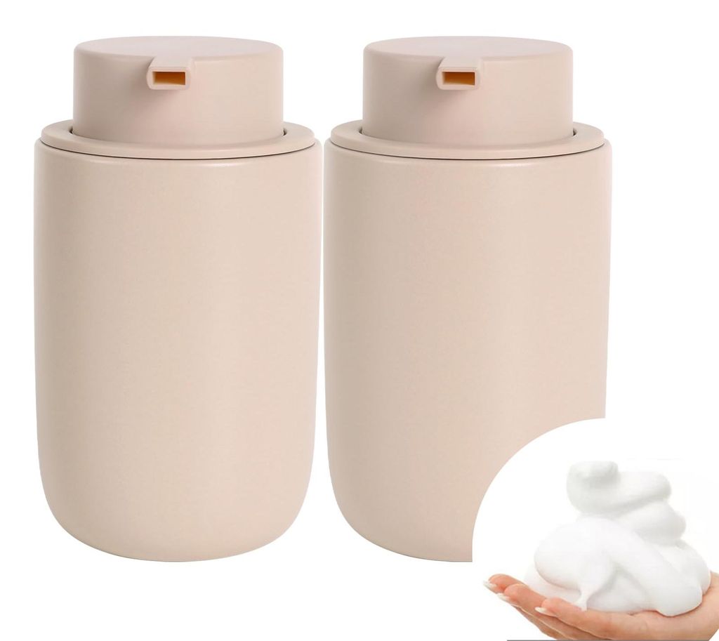Seifenspender, Spülmittelspender, 350 ml Keramik-Seifenspender, nachfüllbar, großer Pumpkopf, stilvoll und rutschfest, BPA-frei für Küche und ...