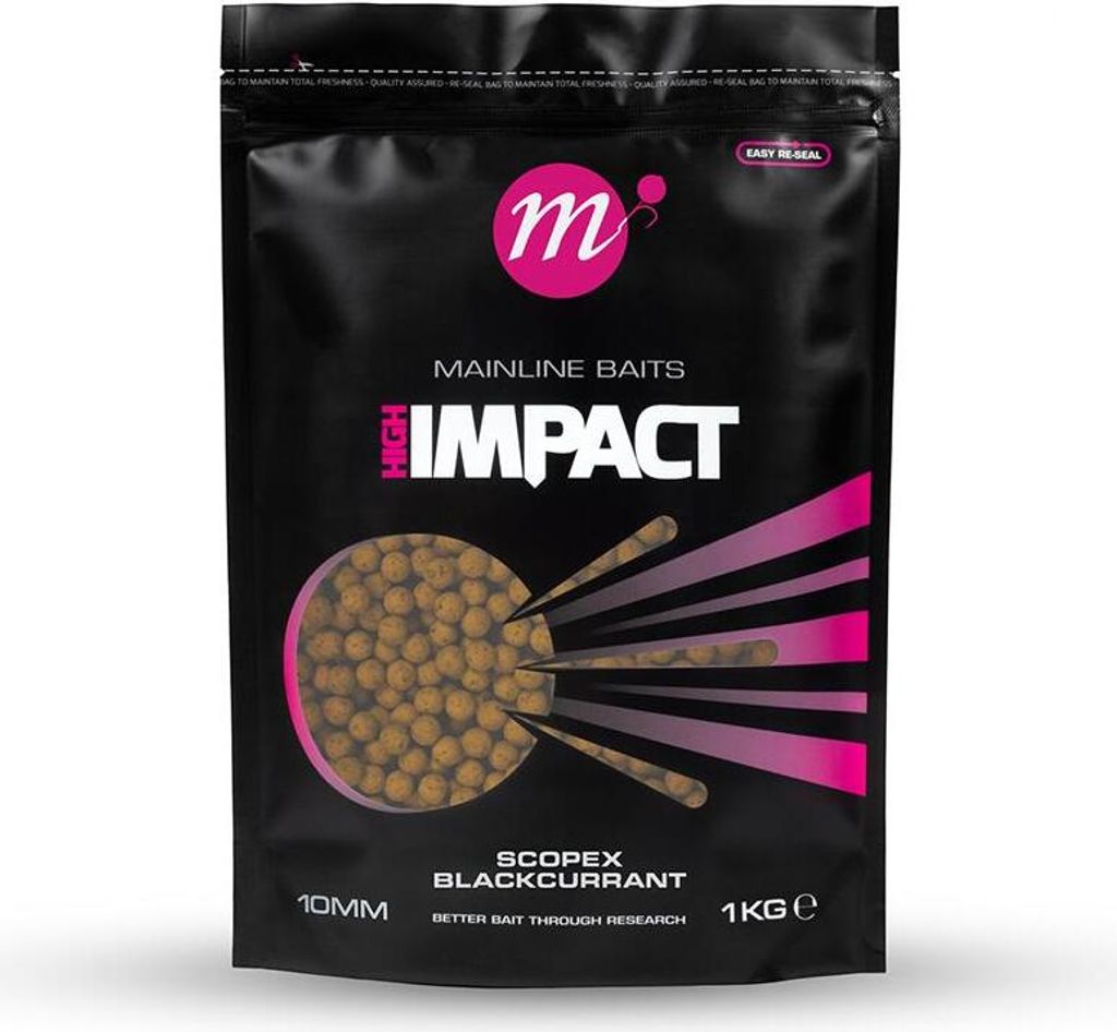 Mainline Baits High Impact Shelf Life Boilies Scopex Blackcurrant 1 kg 10 mm