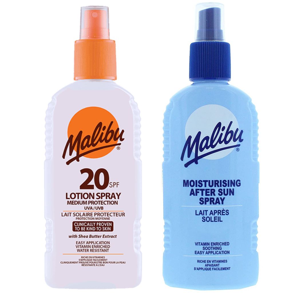 Malibu SPF20 Wasserfestes Spray 200 ml + After Sun Spray Balsam 200 ml