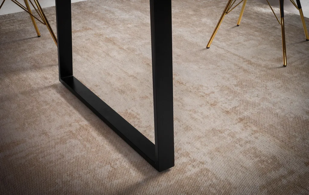 Table stable en bois massif 140 cm acacia pour éviter les rayures noir - 5