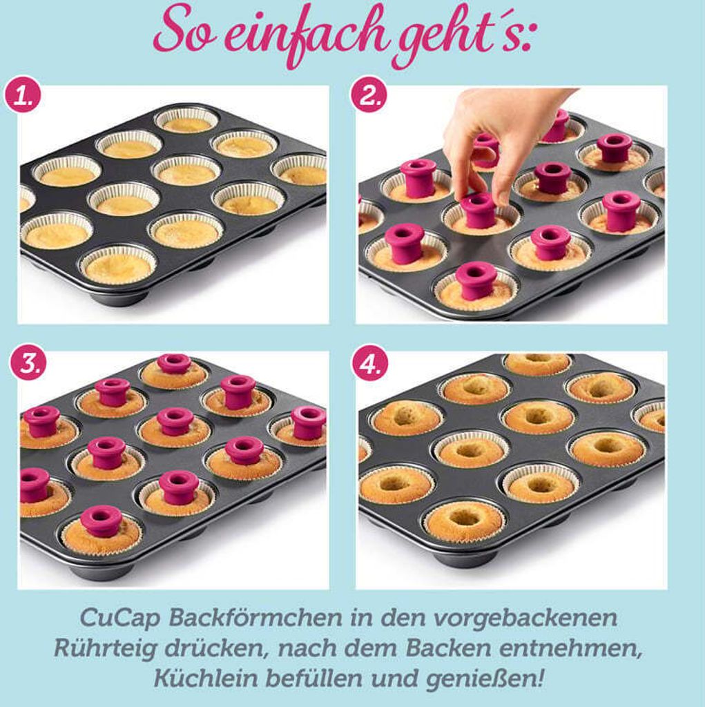 CuCap 12x Silikon Ausstecher Backförmchen Perfekte Produktbild 4