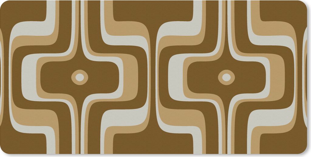 MuchoWow Mauspad Mousepad Retro - Design - Braun 60x30 cm - Mousepads - Maus Mat - Pad - Mausunterlage - Nachhaltig
