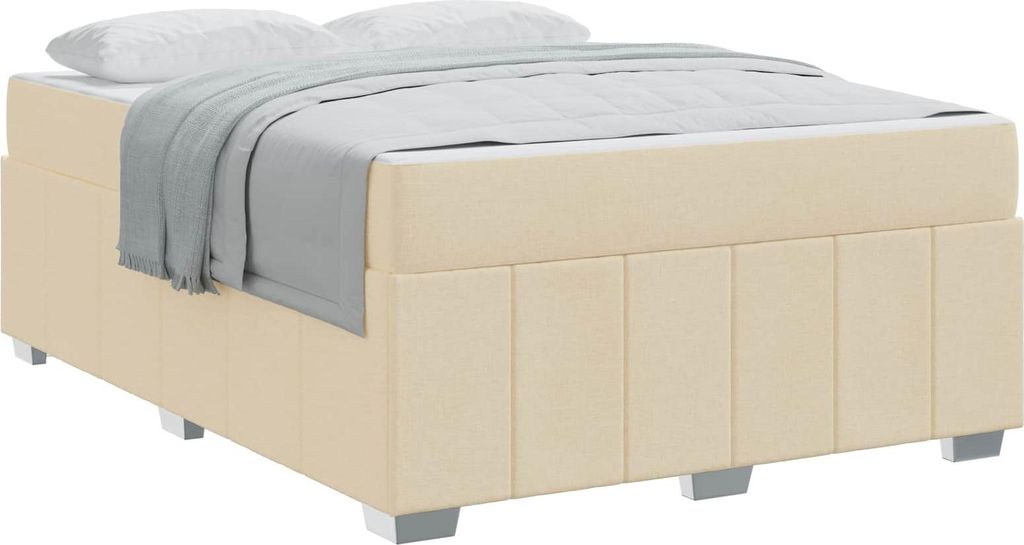 "SALE 2026"Bettrahmen Modernes/Doppelbett - Polsterbett Erwachsene/r /Kind - mit Matratze Creme 160x200cm Stoff - Klassische Betten DEMöbel801625