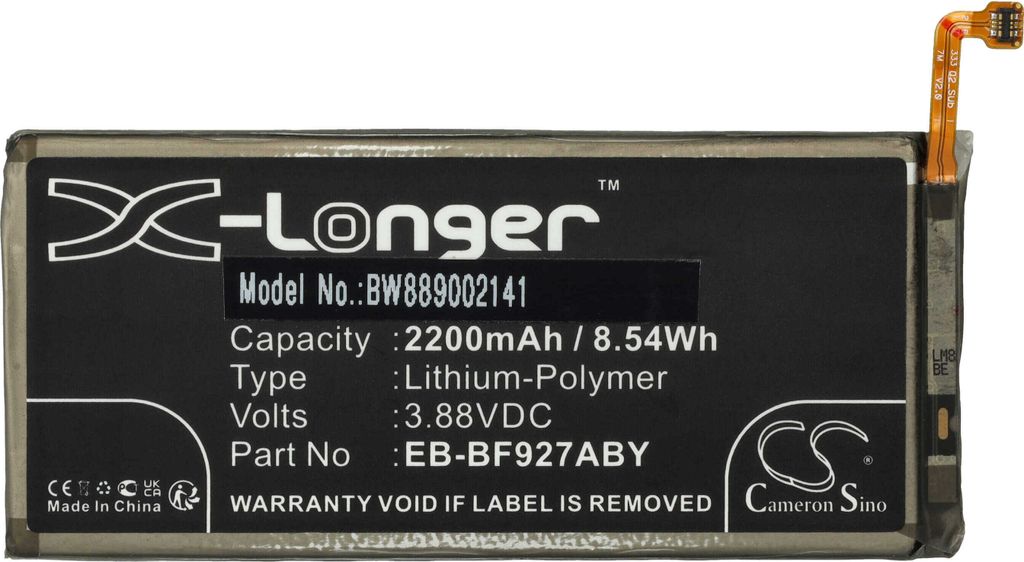 vhbw Akku Ersatz für Samsung GH82-26236A, EB-BF926ABY, GH82-26237A, EB-BF927ABY für Handy Smartphone Telefon (2200 mAh, 3,88 V, Li-Polymer)