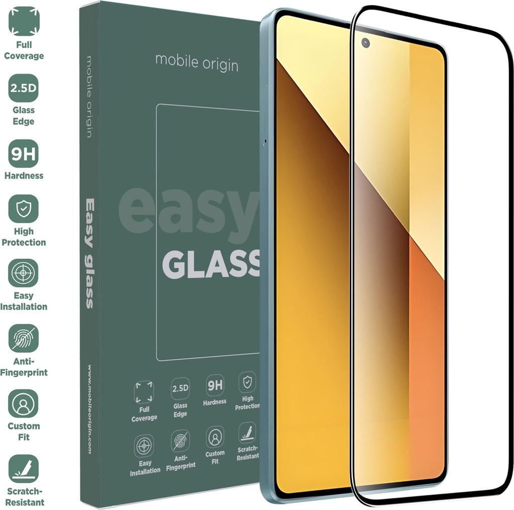 Mobile Origin FRL-EG-XRN134G, Xiaomi, Redmi Note 13 4G, Stoßfest, Fallbeständig, Schlagfest, Ölbeständig, Kratzresistent, Wasserfest, Transpare...