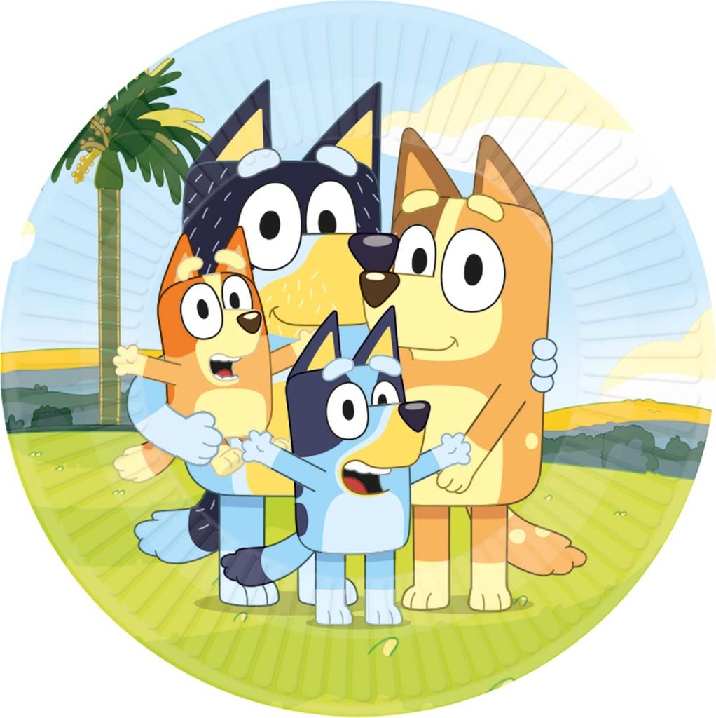 série "Bluey" | 8 assiettes en carton Ø 23cm Image du produit 