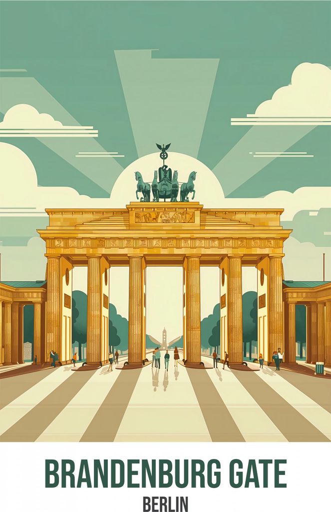 Plakat 40x55cm Brandenburger Tor, Berlin