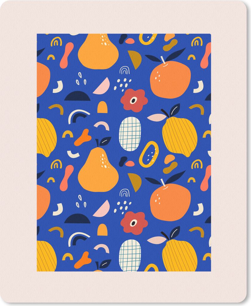 MuchoWow Mauspad Mousepad Lebensmittel - Obst - Blume - Rosa - Zitrone 30x40 cm - Mousepads - Maus Mat - Pad - Mausunterlage - Mausmatten