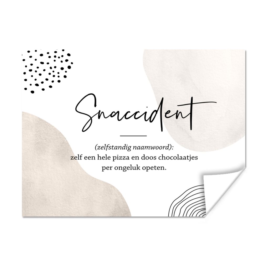 MuchoWow Poster Zitate - Snaccident definition - Sprichwörter - Wörterbuch 120x90 cm - Wandbild